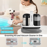 Dog Grooming Kit, Dog Hair Vacuum with 6 Pet Grooming Tools, Pet Grooming Kit for Dogs Cats, Blac