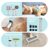 Dog Grooming Kit, Dog Hair Vacuum with 6 Pet Grooming Tools, Pet Grooming Kit for Dogs Cats, Blac