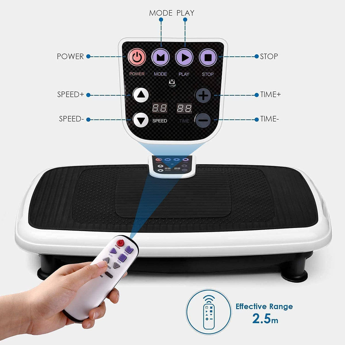 INTEY Vibration Plate Exercise Machine, 6 in 1 Multifunction Vibration