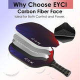 EYCI Pickleball Paddles Graphite Pickleball Paddle Set of 2, Polypropylene Honeycomb Core, Pickleball Racquets 4 Pickleballs with Carry Bag