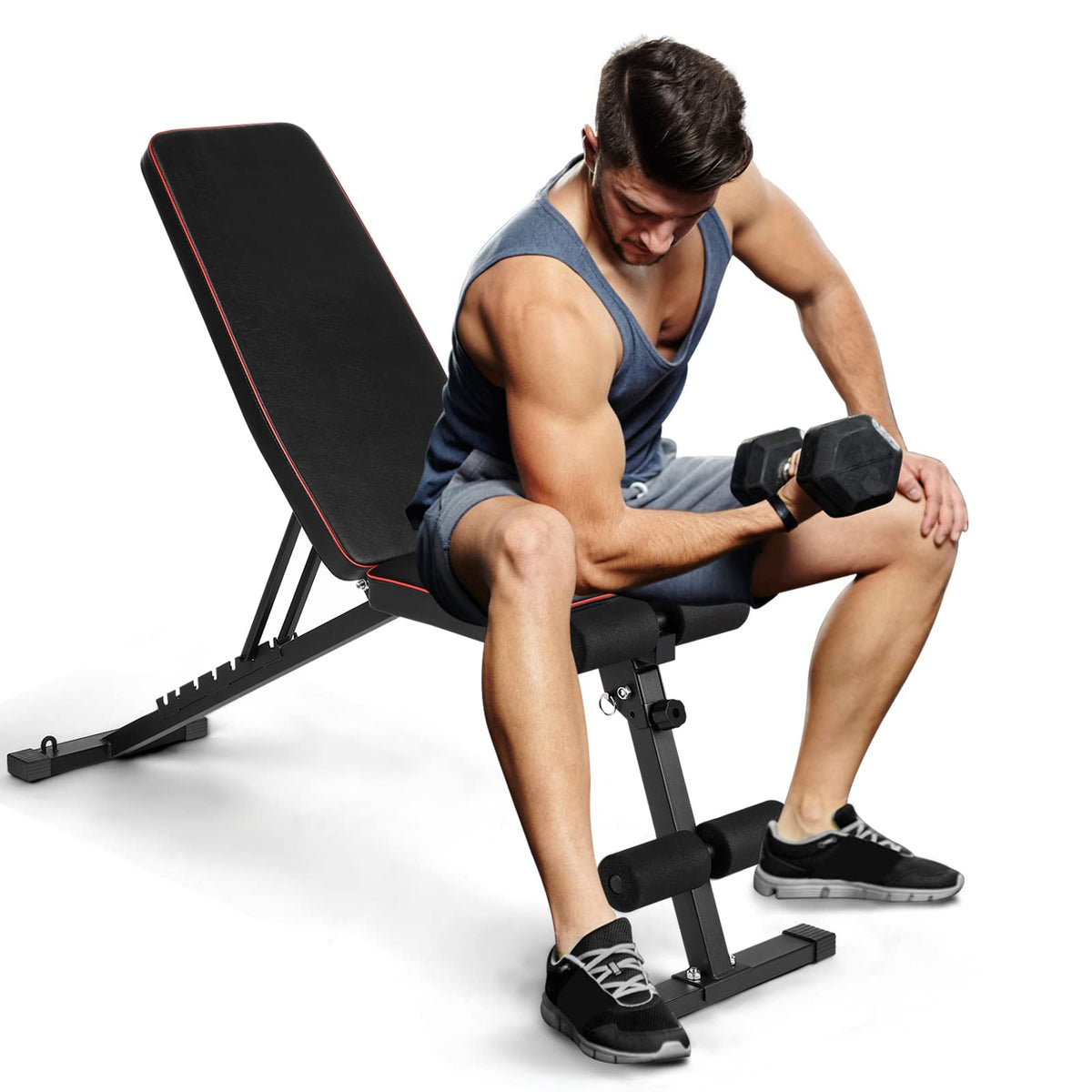 Amzdeal Adjustable Weight Bench for Full Body Workouts Incline