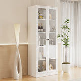 RichYa 4Pcs Kitchen Hutch Pantry Cabinets,Furniture Department Cabinet with Doors,China Cabinet with Glass Doors for Living Room