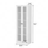 RichYa 4Pcs Kitchen Hutch Pantry Cabinets,Furniture Department Cabinet with Doors,China Cabinet with Glass Doors for Living Room