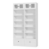 RichYa 85.5"H Tall Narrow Bookcase,7-Tier Bookshelf with 2 Drawers & 10 Open Shelves, 47.24" W Sturdy Book Shelf with Storage for Living Room,Office(BB)