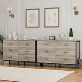 RichYa 47.3'' Drawer Dresser Chest of 6 Storage Drawers for Bedroom, Living Room, Hallway, Gray