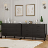 Richya 6 Drawers Dresser for Bedroom, 47.3'' Dressers & Chest of Drawers with Steel Frame, Black