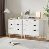 RichYa 4 Drawer Dresser for Bedroom Wood Storage Dresser White Sofa Table Nightstand Chest of Drawer