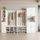 RichYa 71"H Tall Entryway Storage Cabinet,4 Doors Kitchen Pantry Cabinet with Open Shelf,3 Tier Storage Cabinets for Living Room,Entryway,Black