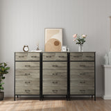 RichYa Chest of 6 Drawers, Drawer Dresser storage organizer for Bedroom, Living Room, Hallway, Gray