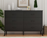 Richya 6 Drawers Dresser for Bedroom, 47.3'' Dressers & Chest of Drawers with Steel Frame, Black