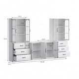RichYa 118" W Entertainment Center with Bookshelves & Storage, Large Wall Unit TV Stand for TVs up to 65",Media Console with Doors for Living Room