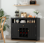 Sideboard Cabinet with Wine Rack, Liquor Cabinet,Wine Bar Cabinet for Living Room,Dining Room,Kitchen (Black)