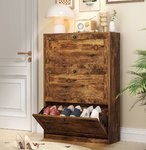 RichYa Shoe Cabinet with 3 Flip Drawers, Freestanding Shoe Rack for Entryway, Hallway, Living Room,Antique Colour - Walmart.com