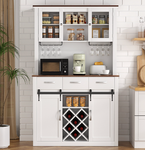 Tall Kitchen Pantry Storage Cabinet with Doors and Drawer, Kitchen Hutch,Food Pantry Cabinet,Coffee Wine Bar Cabinet,White