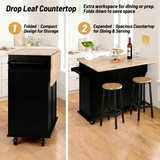 RichYa Kitchen Islands with Storage, Rolling Kitchen Cart with Drop Leaf and Lockable Wheels, Microwave Island Table for Kitchen, Living Room, White