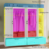 RichYa 2Pcs Armoire Wardrobe Closet with Drawers,Clothes Storage Cabinet with Hanging Rod,Large Wardrobe Closet with Shelves for Bedroom