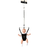 2 in 1 Baby Door Jumper, Adjustable Strap and Seat for 6-24 Months Infant Toddler,Black