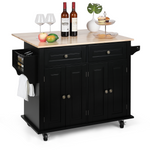 RichYa Kitchen Islands with Storage, Rolling Kitchen Cart with Drop Leaf and Lockable Wheels, Microwave Island Table for Kitchen, Living Room, White