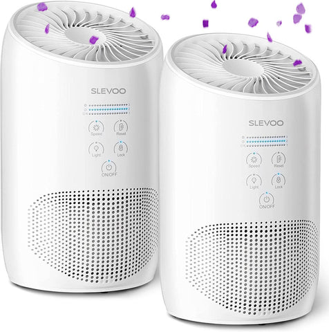 Air Purifiers for Bedroom Pets in Home 2Pack, 2023 New Upgrade H13 True HEPA Air Purifier with Fragrance Sponge, Effectively Clean 99.97% of Dust, Smoke, Pets Dander, Pollen, Odors, White
