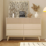RichYa Fluted Dressers for Bedroom 7 Drawer, Chest of Drawers with Handle Free Design,Wood TV Stand Dresser