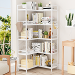 Reversible Corner Bookshelf, White