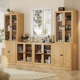 RichYa 4Pcs Kitchen Pantry Storage Cabinet Set,Modular Furniture Cabinets with Drawers,Sideboard Buffet Cabinet with Glass Doors for Dining Room,White