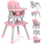 Richya 8 in 1 Baby High Chair for Babies, Toddler Dining Booster Seat, BPA Free PP Material, Pink