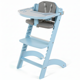 Cowiewie 3-in-1 Convertible Wooden Baby High Chair, 10-Level Height, 2-Tier Removable Tray, 2 Waterproof Cushions for Babies & Toddlers