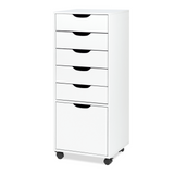 RichYa 5-Drawer Dresser with Caster Wheels, Chest of Drawers with Bottom Cabinet Storage,Storage Cabinet for Bedroom,Home Office (White)