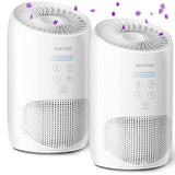 Slevoo Air Purifiers Remove 99.97% of Dust, Smoke, Pets Dander, Pollen, Odors, 450 Sqft, 2Pack, White