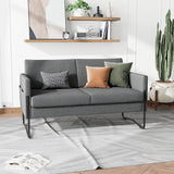 RichYa 51" Loveseat Sofa, Small Sofa Couch for Living Room, Modern Couches with Iron Legs, Dark Gray