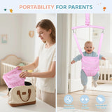 Slevoo Baby Doorway Jumper D-01, Baby Jumper Bouncer for 6-12 Months, Portable Infant Exerciser, Pink