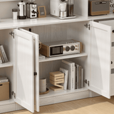 RichYa 4Pcs Kitchen Pantry Storage Cabinet,Modular Furniture Cabinets with Diplay Glass Doors,Hutch Buffet Cabinet with Shelves for Dining Room,White