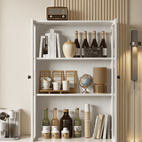 RichYa 4Pcs Kitchen Pantry Storage Cabinet,Modular Furniture Cabinets with Diplay Glass Doors,Hutch Buffet Cabinet with Shelves for Dining Room,White