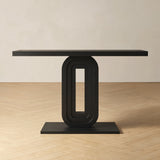 RichYa 55'' Narrow Console Table, Modern Entryway Sofa Table for Living Room,Black