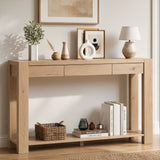 Richya 55'' Wood Console Sofa Table with Drawer and Storage Shelf for Entryway, Living Room