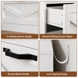 RichYa White Dresser for Bedroom, 6 Drawer Dresser with Metal Handles, Modern Storage Chest for Living Room,Adult