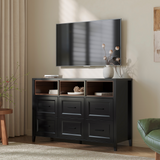 Richya 6 Drawer Dresser for Bedroom,Chest of Drawers with Open Storage Shelf,Modern Dresser for Closet,White + Walnut