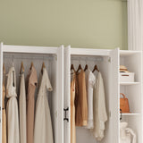RichYa 2Pcs Armoire Wardrobe Closet with Drawers,Clothes Storage Cabinet with Hanging Rod,Large Wardrobe Closet with Shelves for Bedroom