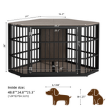 Richya 52 Inch Dog Crate Furniture Corner, Wooden Dog Kennel Furniture, End Table Dog Crate for Large Dogs
