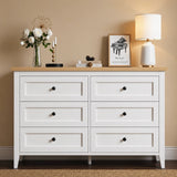 RichYa 6 Drawer Dresser for Bedroom,Chest of Drawers with Metal Knobs,Dresser for Closet,Wood