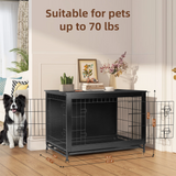 Dog Crate Furniture up to 70 lbs for Large dogs, Side End Table, Dog Kennel for Indoor