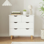 RichYa 4 Drawer Dresser for Bedroom Wood Storage Dresser White Sofa Table Nightstand Chest of Drawer