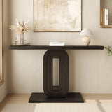 RichYa 55'' Narrow Console Table, Modern Entryway Sofa Table for Living Room,Black