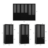 RichYa 3Pcs Armoire Wardrobe Closet with Hanging Rod,Clothes Storage Cabinet with Fluted Glass,Large Closet Organizer for Bedroom,White(ABB)