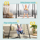 Slevoo 2-in-1 Baby Swing Outdoor, Baby Jumpers and Bouncers with for 6 Months to 6 Years with Portable Quick Foldable Stand, Easy Setup, Adjustable Strap, Soft Padded Seat, Gray