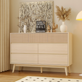 RichYa Fluted Dressers for Bedroom 7 Drawer, Chest of Drawers with Handle Free Design,Wood TV Stand Dresser