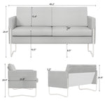 RichYa 51" Loveseat Sofa, Small Sofa Couch for Living Room, Modern Couches with Iron Legs, Pearl Grey