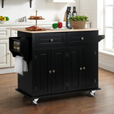 RichYa Kitchen Islands with Storage, Rolling Kitchen Cart with Drop Leaf and Lockable Wheels, Microwave Island Table for Kitchen, Living Room, White