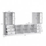 RichYa 118" W Entertainment Center with Bookshelves & Storage, Large Wall Unit TV Stand for TVs up to 65",Media Console with Doors for Living Room